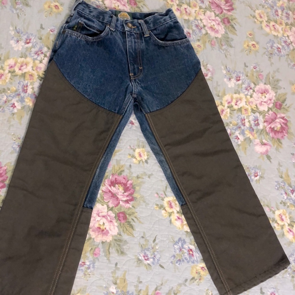 Cabela’s Youth Hunting Canvas Brush Guard Denim Blue Jeans Boys size 8R
